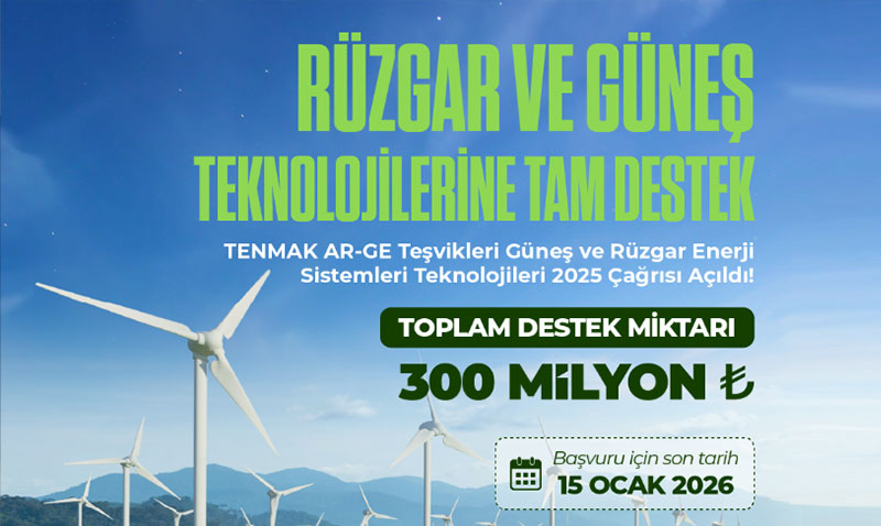 TENMAKtan Gne ve Rzgr Projelerine Destek