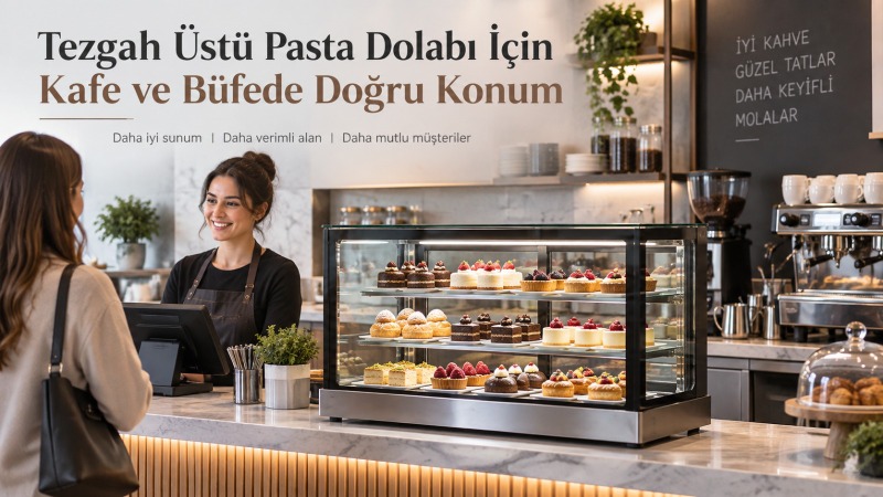 Tezgah �st� Pasta Dolab� ��in Kafe ve B�fede Do�ru Konum