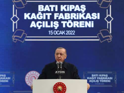 Cumhurbaşkanı Erdoğan, Batı Kipaş Kâğıt Fabrikası’nın açılışını yaptı