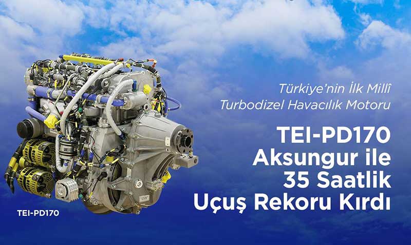 Trkiyenin lk Mill Turbodizel Havaclk Motoru Rekor Krd