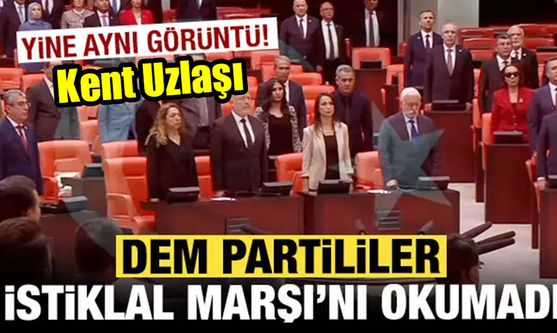 Yine ayn manzara! PKK destekisi DEM Partililer stiklal Marn okumad...<