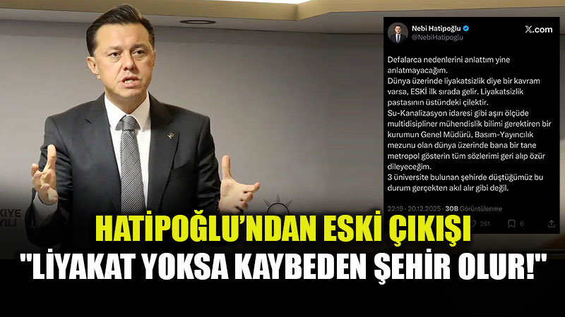 Hatipo�lu�ndan Nepotizm Vurgusu: "Yanl���n S�rd�r�lemez Oldu�u Ortaya ��kt�."<