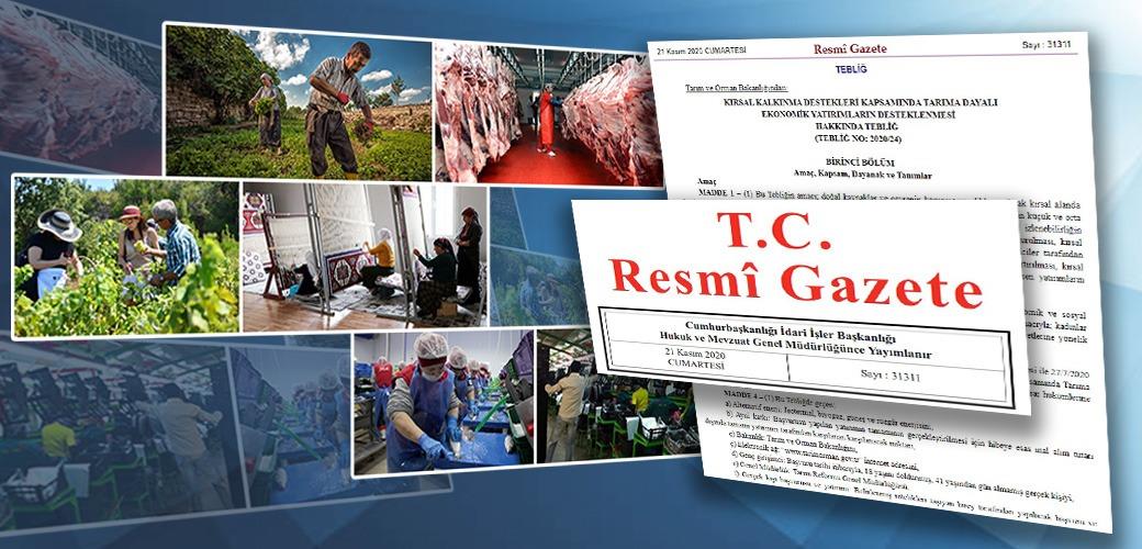 TARIMA DAYALI YATIRIMLARIN DESTEKLENMESİNE İLİŞKİN HUSUSLAR BELİRLENDİ