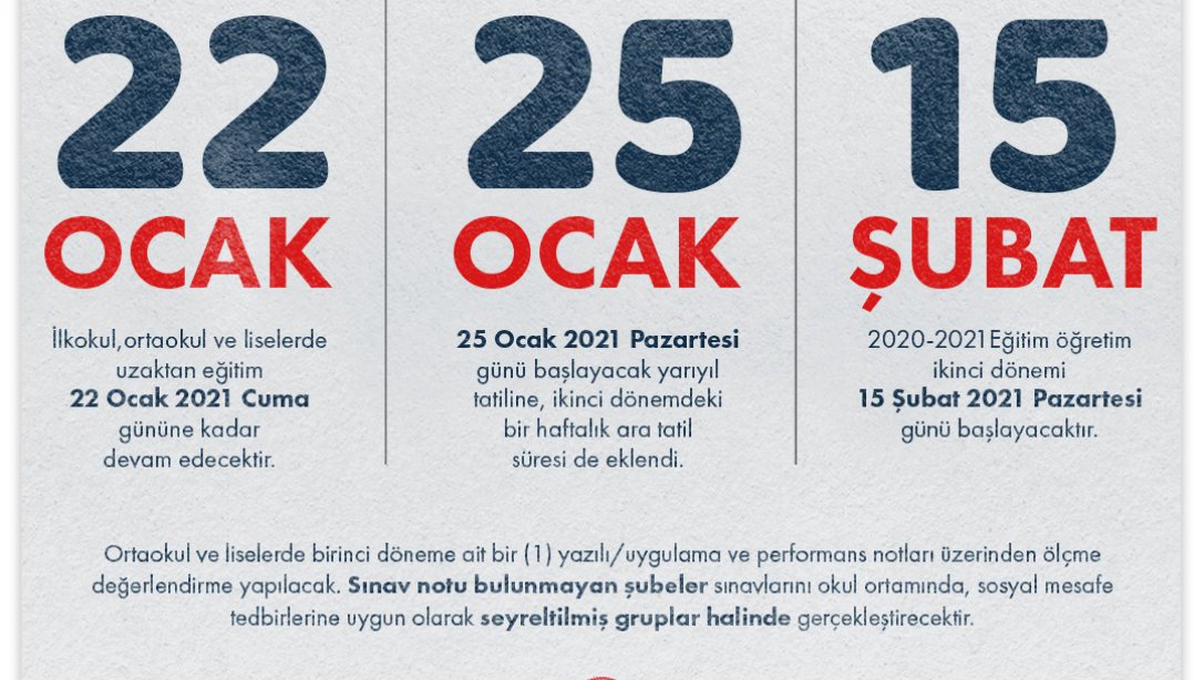 Uzaktan Eğitim Süreci, Okullardaki Sınavlar ve Yarıyıl Tatili Takvimiyle İlgili Basın Açıklaması
