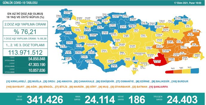 Koronavirüs salgınında yeni vaka sayısı 24 bin 114