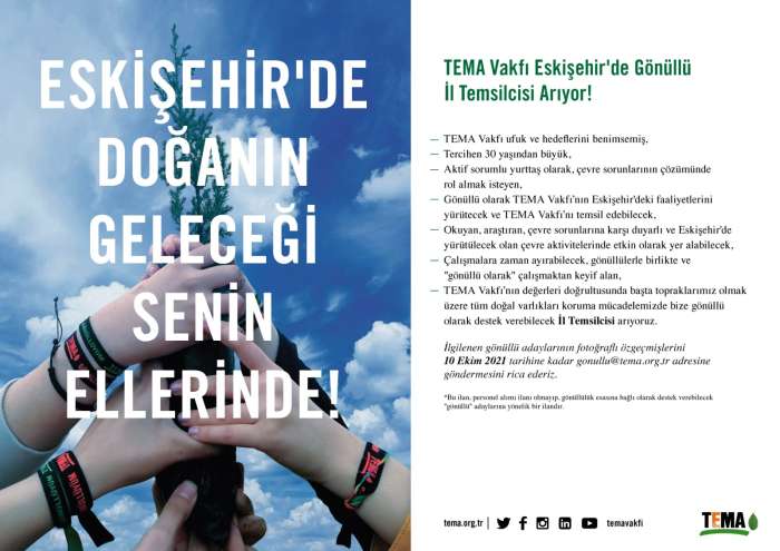 TEMA Vakfı Eskişehir’de Gönüllü İl Temsilcisi Arıyor!