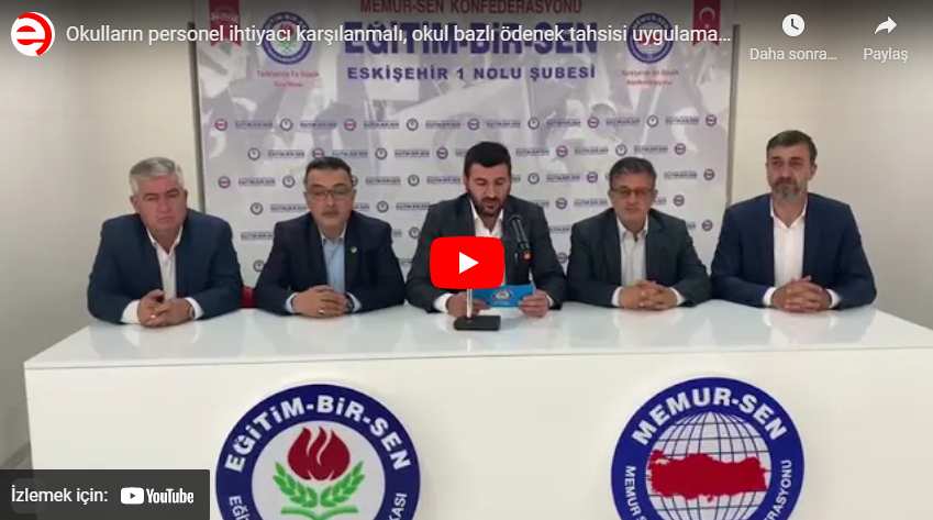 Okulların personel ihtiyacı karşılanmalı, okul bazlı ödenek tahsisi uygulamasına geçilmelidir