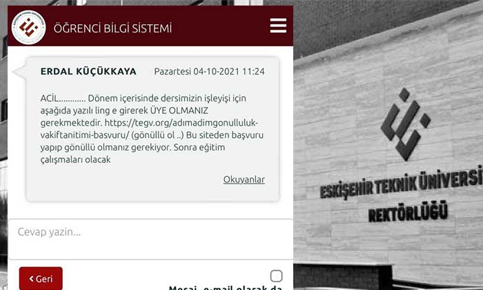 DOKTOR BU NE? ESTÜ’de Öğrencilere Garip Mesaj