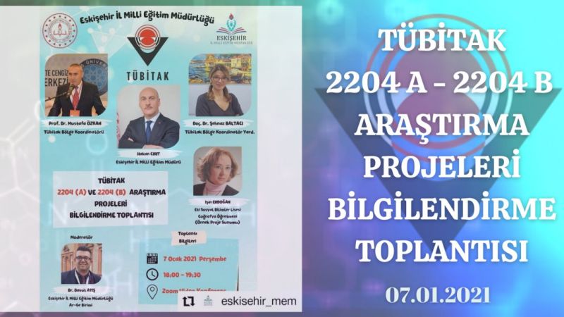TÜBİTAK 2204 ARAŞTIRMA PROJELERİ YARIŞMASI BİLGİLENDİRME TOPLANTISI YAPILDI