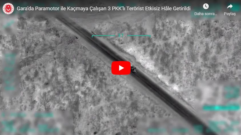 Gara’da Paramotor ile Kaçmaya Çalışan 3 PKK’lı Terörist Etkisiz Hâle Getirildi