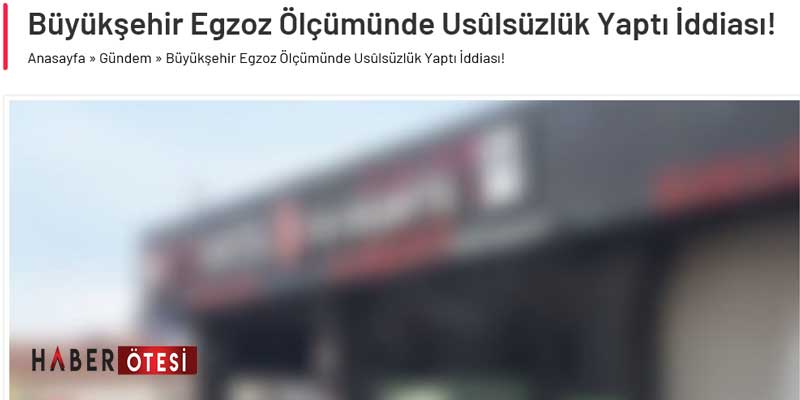 Bu da Egzoz SKANDALI: Haber tesinden Duyurdu