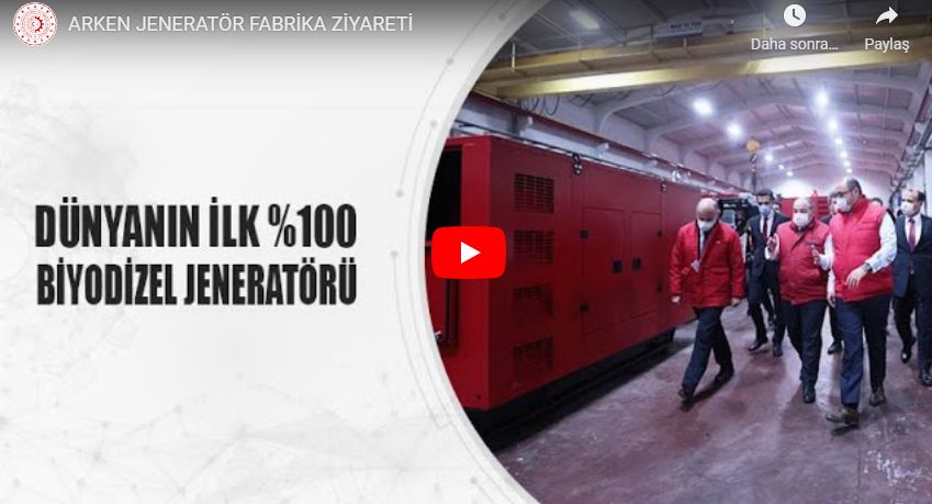 DÜNYANIN İLK %100 BİYODİZEL JENERATÖRÜ