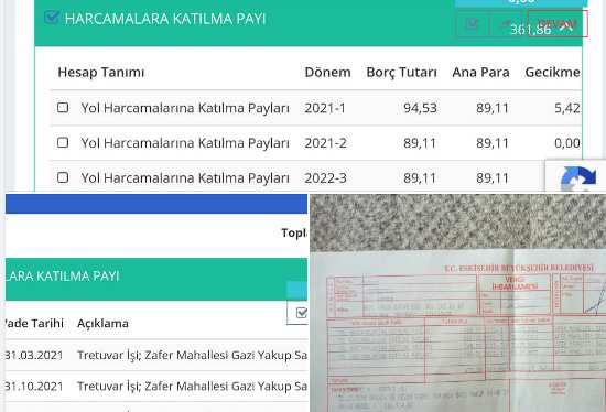 Asfalt Parasına İtiraz Etti BORCU İKİYE KATLANDI