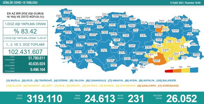 Koronavirüs salgınında yeni vaka sayısı 24 bin 613