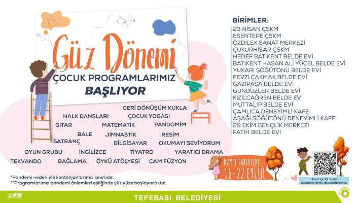 GÜZ DÖNEMİ ÇOCUK PROGRAMLARI BAŞLIYOR