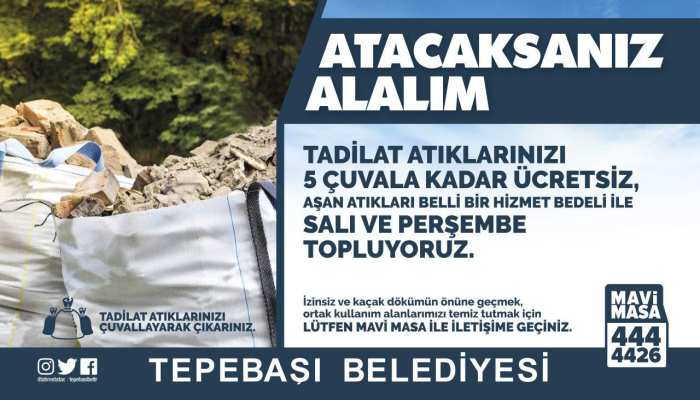 TEPEBAŞI’NDA ATIK TOPLAMA HİZMETİ SÜRÜYOR