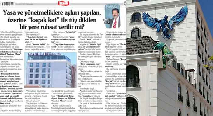 Skandal Otel Hakkında Büyükşehir Belediyesine Suç Duyurusu