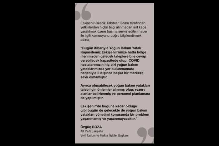 Tabipler Odası Açıklamaları GERÇEĞİ YANSITMIYOR