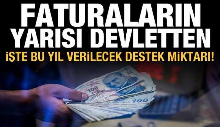 Doğal gaz ve elektrikte faturanın yarısı devletten