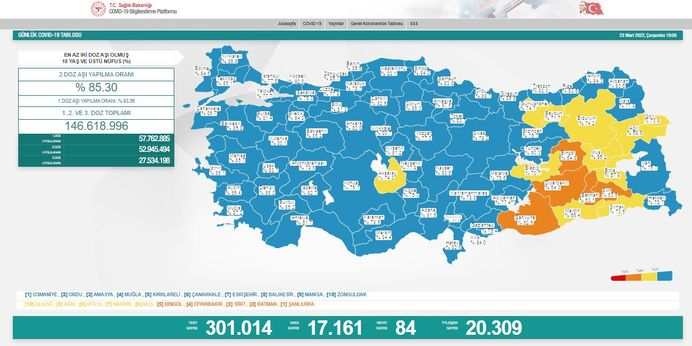 Koronavirüs salgınında yeni vaka sayısı 17 bin 161
