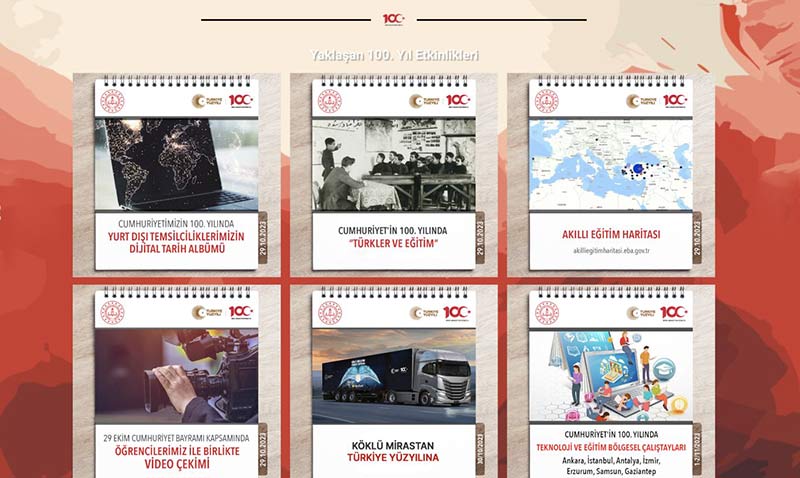 MEB, Cumhuriyetin 100. Yl web sitesini eriime at