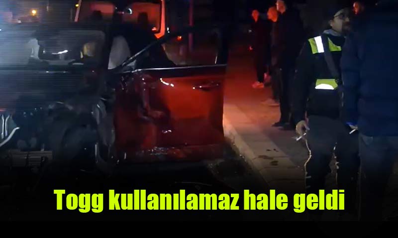 Eskiehir’de inceleme bahanesiyle anahtarn ald TOGG ile kaza yapt