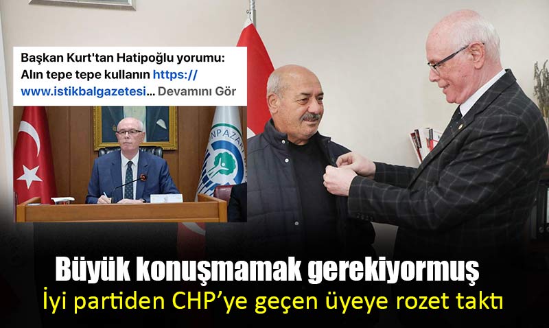 Kazım Kurt Parti değiştiren meclis üyesine CHP rozeti taktı