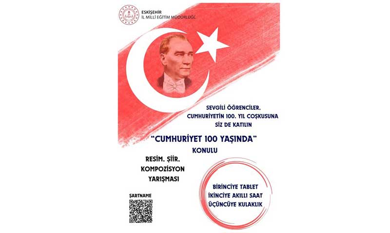 Milli Eğitim Müdürlüğü tarafından "Cumhuriyet 100 Yaşında" konulu yarışma düzenleniyor
