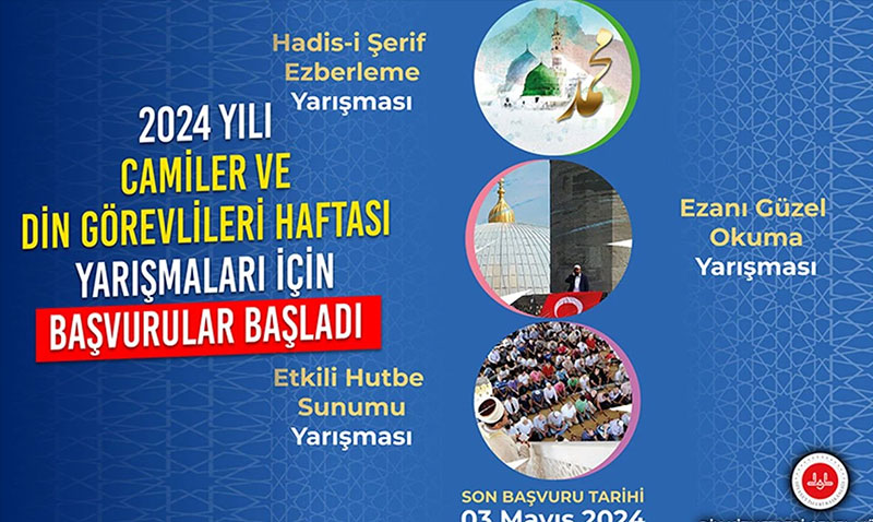 2024 Yılı Camiler ve Din Görevlileri Haftası Yarışmaları için başvurular başladı