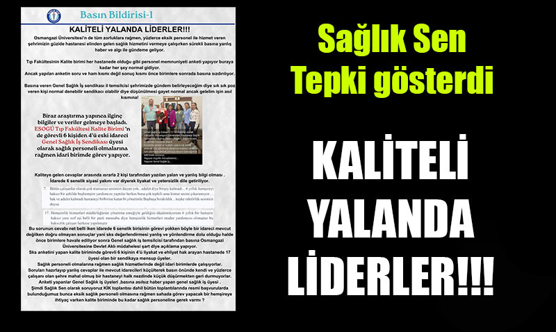 Kaliteli yalanda liderler!!!