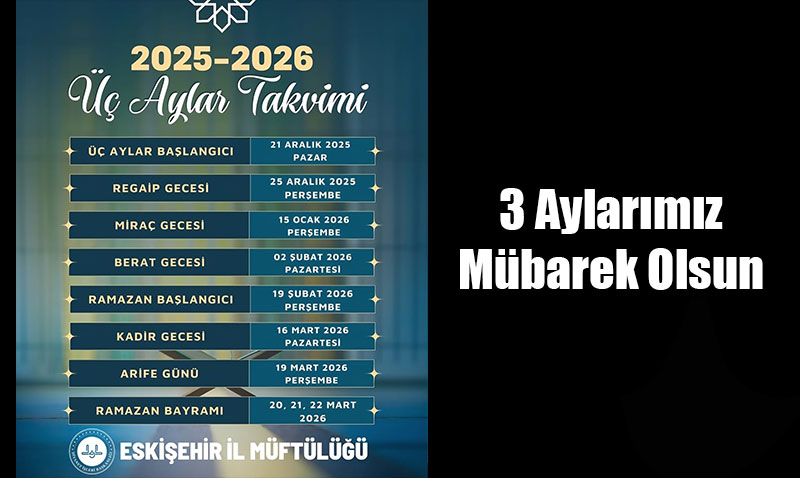 2025-2026  Aylar Takvimi