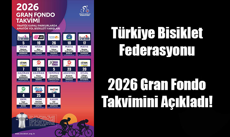 Trkiye Bisiklet Federasyonu, 2026 Gran Fondo Takvimini Aklad!