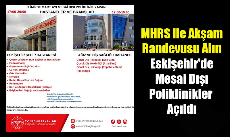 Sağlıkta Kolaylık: Eskişehir’de Mesai Sonrası Poliklinik Hizmeti