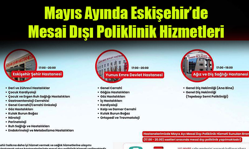 Eskiehir Hastanelerinde Mays Ay Mesai D Poliklinik Hizmetleri
