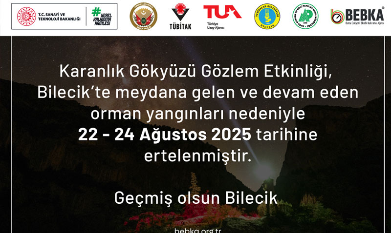Harmankaya Kanyonu Karanlık Gökyüzü Gözlem Etkinliği, Yangınlar Nedeniyle Ertelendi