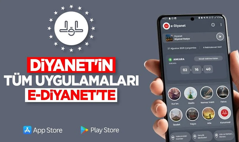 Diyanet’in Tm Dijital Hizmetleri Tek at Altnda: e-Diyanet Uygulamas Yaynda