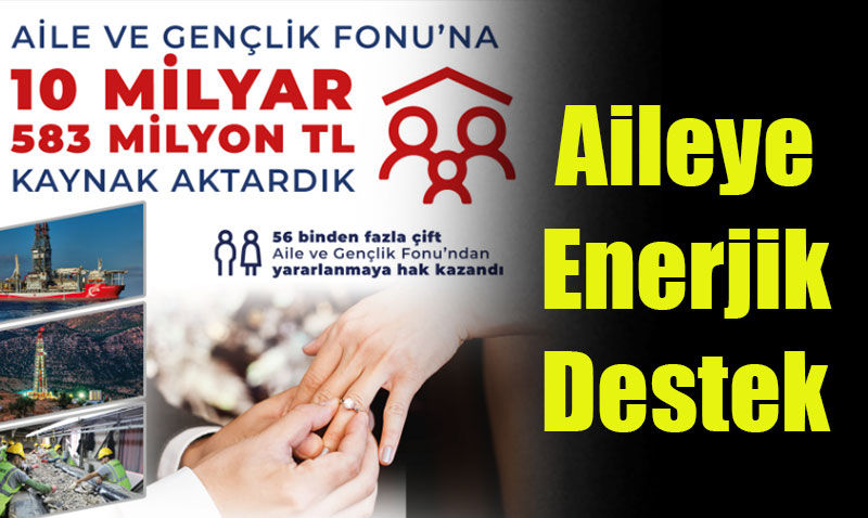Aile ve Gençlik Fonu’na Enerji Gelirlerinden 10,5 Milyar Lira Destek