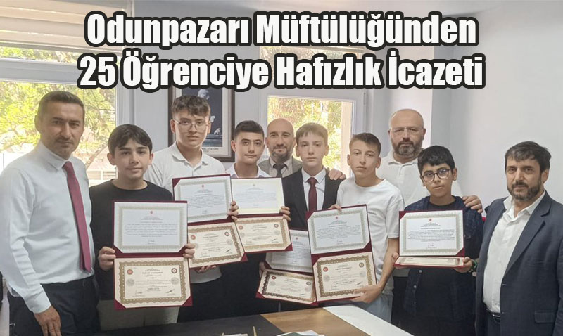Odunpazarı Müftülüğünden 25 Öğrenciye Hafızlık İcazeti