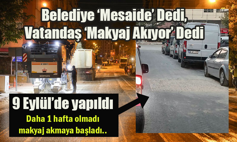 Vatan Caddesi’nde Asfalt Daha Bir Haftada Dökülmeye Başladı!