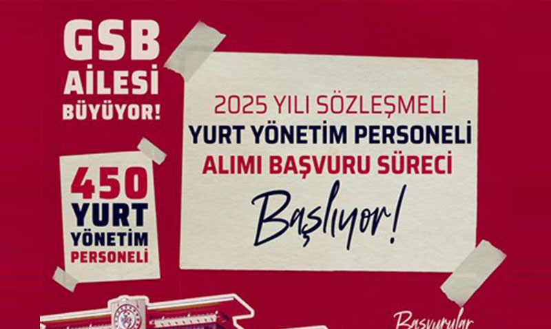 Genlik ve Spor Bakanl 450 Yurt Ynetim Personeli Alm Yapacak