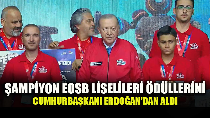 Eski�ehirli �ampiyonlar TEKNOFEST �d�llerini Cumhurba�kan� Erdo�an Takdim Etti