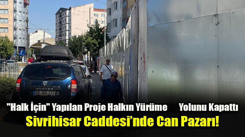 "Halkevi" Yap�l�rken Halk Yolda Kald�: �antiye ��gali Yayalar� Ara� Trafi�iyle Ba� Ba�a B�rakt�