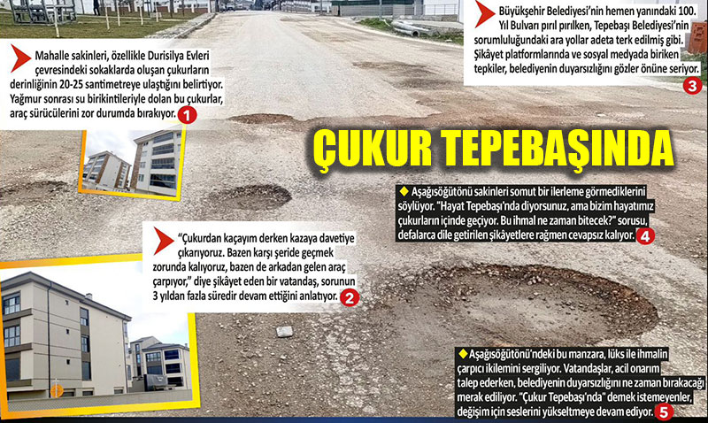 Tepeba���n�n Parlayan Y�ld�z�: A�a��s���t�n� Mahallesi �ukurlarla Bo�u�uyor